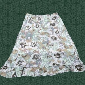 Vintage Y2K Floral Layered Ruffled Hem Whimsical Fairycore Skirt